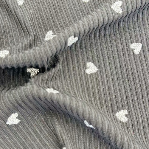 Gebürsteter Rippenstoff aus gebürstetem Polyester mit goldenem Herz für Mädchen