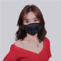 New Design Embroidered Imitation Silk Mask Gold Sequins