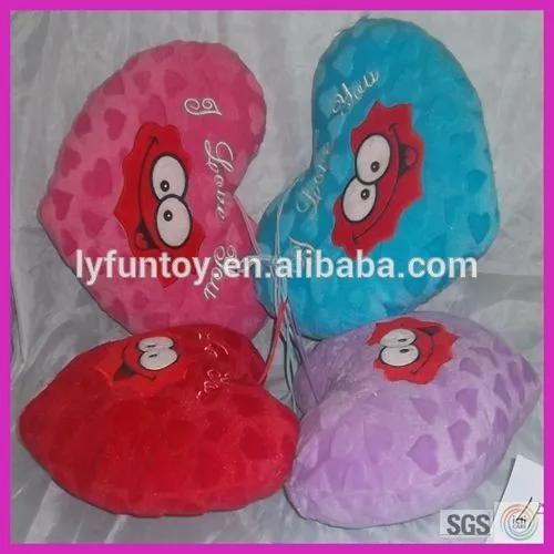 2015 new design heart shaped plush toys
