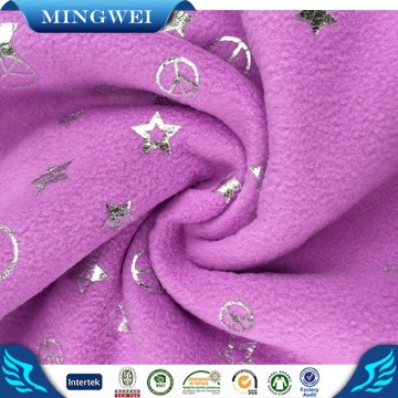 polyester DTY printed polar fox racing fleece fabric with brushed and antiplling for soft blanket