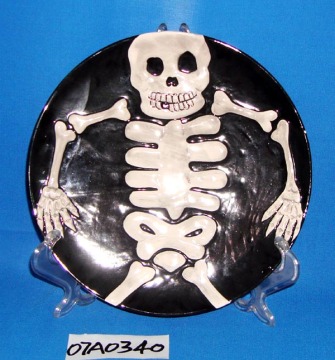 Round Ceramic Cookie/Candy/Pie Plate for Halloween Decoration
