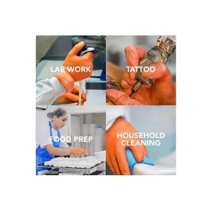 Hand Care Nitrile Examination Gloves Orange