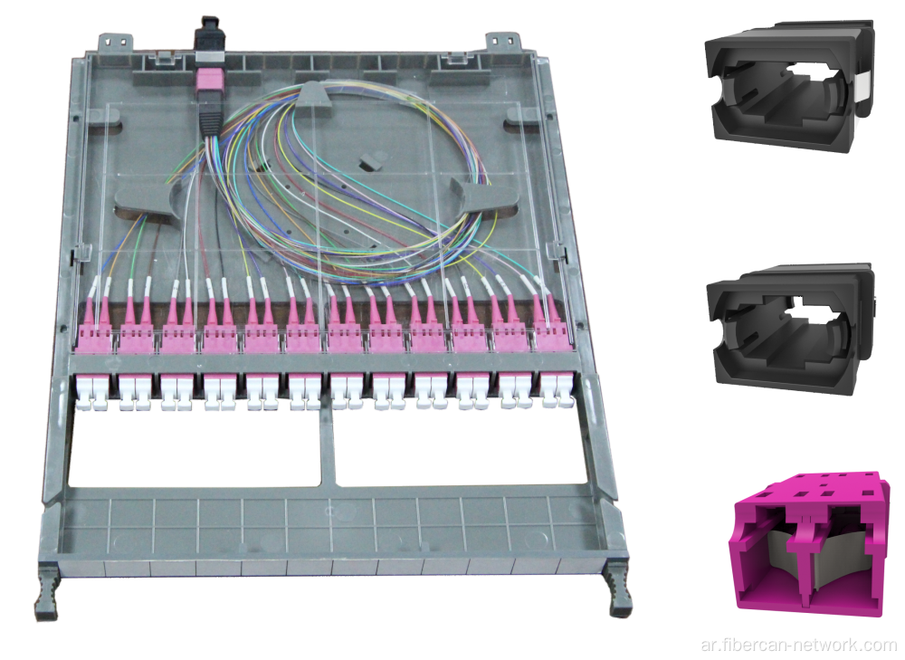 24 Fiber MTP/MPO إلى LC Fiber Optic Cassette