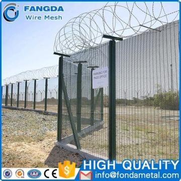 High Security Airport perimeter fence with razor wire / Airport Perimeter Security