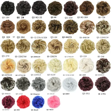 Messy Wavy Curly Bilateral Clip Synthetic Hair Chignon Hairpiece High Temperature Fibre Hair Attachment Chignon Extensions