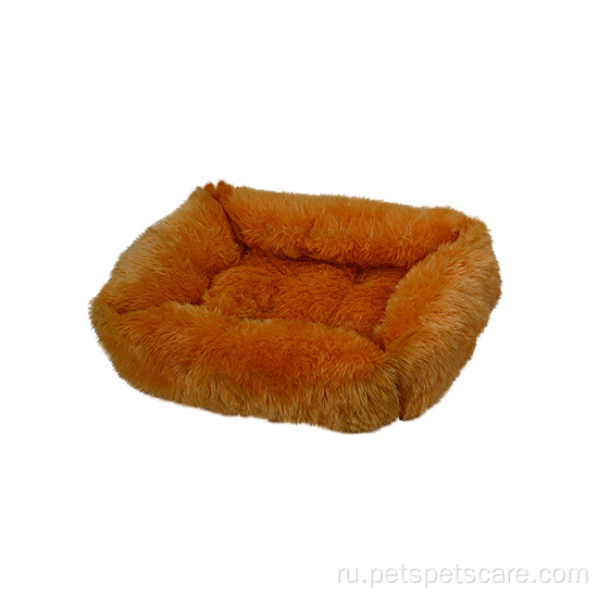 Роскошная кровать длинная плюшевая кровать для домашних животных собачьи подушка