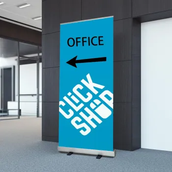 Portable Widescreen Roll Up Banner Stand with Custom Graphic