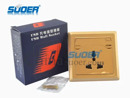2014 new USB wall socket golden wall socket with usb port