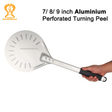 SHANGPEIXUAN 7/ 8/ 9 Inch Perforated Pizza Turning Peel Pizza Shovel Aluminum Pizza Peel Non-Slip Handle Paddle Short Pizza Tool