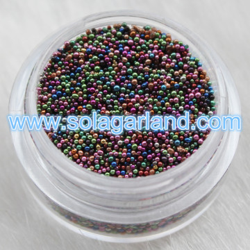 Microperlas de vidrio metálico rocía perlas de caviar para decoración de uñas