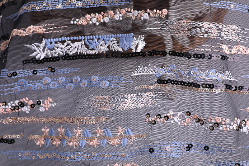 Multicolor Paillette Embroidery  Fabric