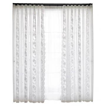 Stylish White Lace Curtains with Elegant Nordic Design for Your Living Room