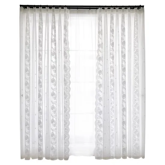 Stylish White Lace Curtains with Elegant Nordic Design for Your Living Room