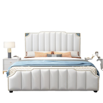 China Manufacturer Metal Storage OEM Customized Steel Modern Bedroom Furniture Leather Bed