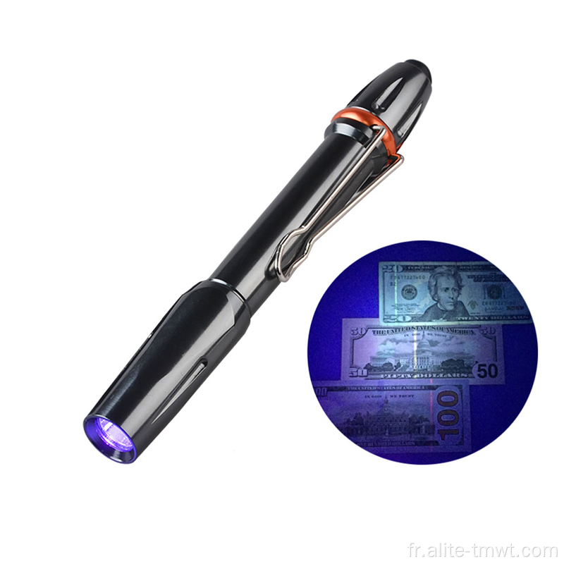 Torche de stylo léger noir uv