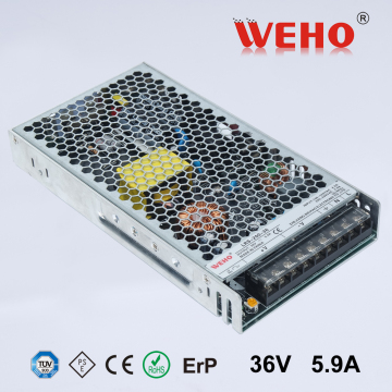 WEHO new design slim type 30mm full range single output 200w 36v ac to dc transformer