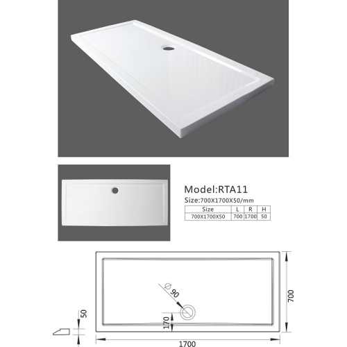 River Rock Shower Base 70x170x5cm CE Rectangle ABS Acrylic Mixed ShowerTray