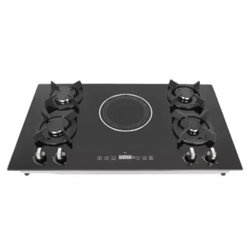 Zhongshan Nuoyi Tempered Glass Electric Cooking Stove - 4 Gas Burners & 1 Electric Ceramic Burner