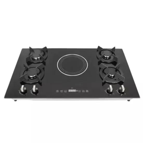 Zhongshan Nuoyi Tempered Glass Electric Cooking Stove - 4 Gas Burners & 1 Electric Ceramic Burner