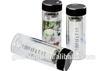 No spilled Sublimation Double wall Crystal Water Bottle with tea filter