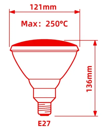 Philips Infrared Bulb PAR38 150W E27 110V Red Heat Lamp