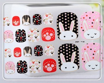 2015 hot sale eco friendly Lovely color matellic toe glitter art Nails sticker