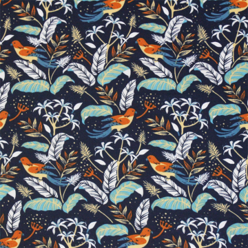 Wholesale 100% Polyester Fabric: High-Quality Textile with Jacquard Birds and Boho Print for Clothing