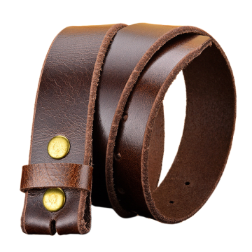 Factory Wholesale Luxury Brown Classic Top Grain Leather Strap Without Buckle