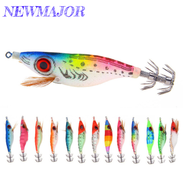 newmajor 10cm 9.2g Luminous Squid jig - Soft Shrimp Soing Soined Big Eye 3d Eye Lure โรงงานขายโดยตรง
