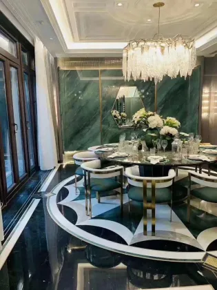 Da Vinci Green Quartzite Slabs for Hotel Lobby Background