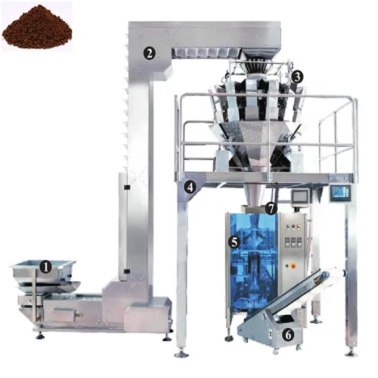 Vertical Form Fill Seal Packaging Machine for Coffee Bean Granules with Multihead Weigher