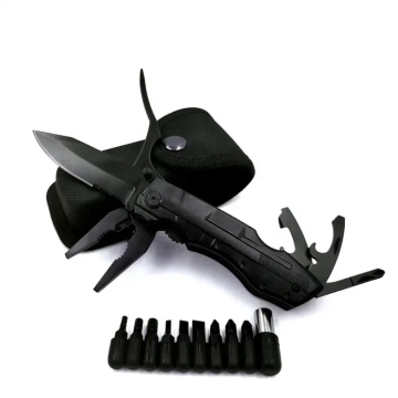 Folding Plier Multi-Tool Knife with Screwdriver and Bit Set, Stainless Steel Bottle Opener