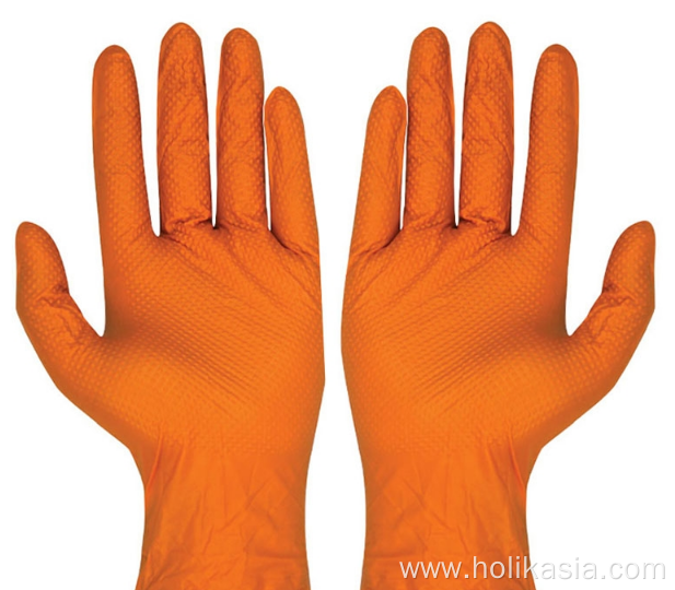 9inch ORANGE NITRILE MEDICAL EXAMINATION GLOVES