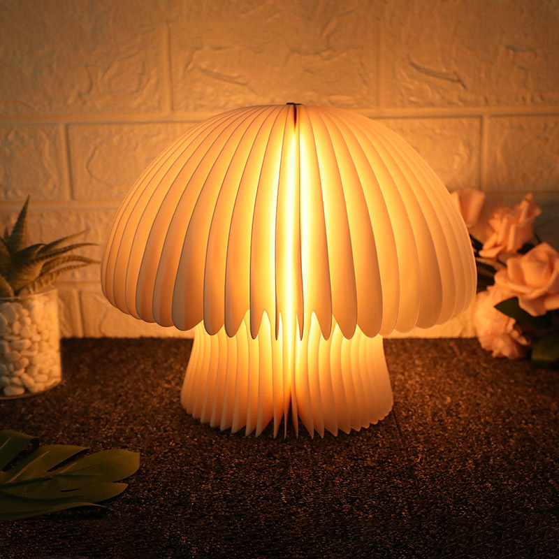 Mushroom lamp Wooden Folding Book lamp