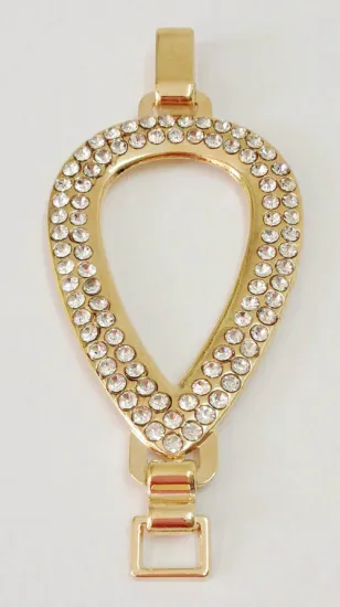 Heart-Shaped Alloy Decorative Sandal Chain with Rhinestone Filled Around