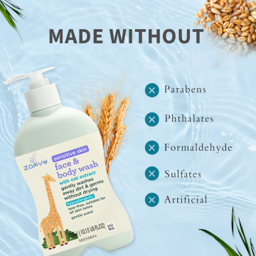 Organic Baby Sensitive Skin Face & Body Wash - 2 in 1 Shower Gel