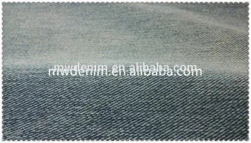 Indigo Stretched Ribbed Twill Knit Denim Cotton Fabric