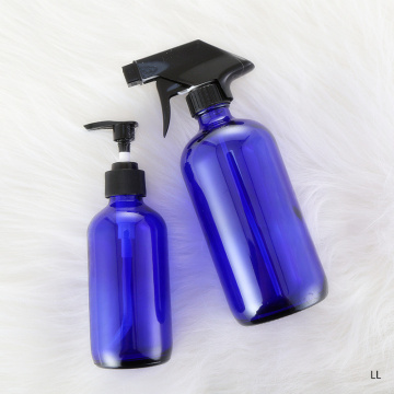 Duidelijke bruine glazen lotionfles met pompdispenser - 8 oz (1000 ml)