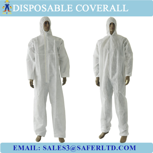 PP or SMS materials cheap disposalbe coverall