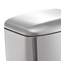 stainless steel trash can with soft close lid slim open