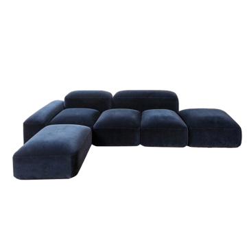 Modern Relax Italian Velvet Sofas: Marenco Contemporary Luxury Modular Sectional Couch