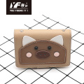 Cartoon pig pattern PU credit id card holder