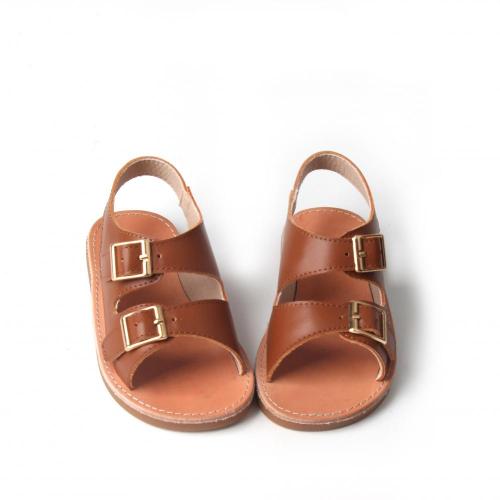 Grande venda de sandálias infantis de couro genuíno