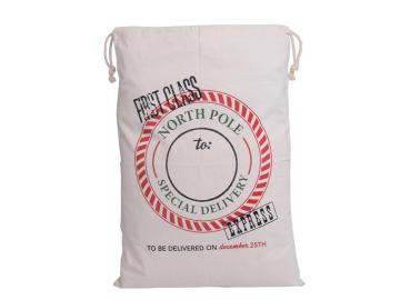 Christmas gift bag custom drawstring bags cotton canvas drawstring bag