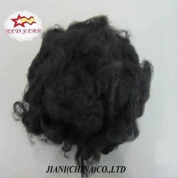 Black recycled fiber/ recycled black polyester staple fiber / dope dyed polyester fiber