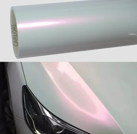 pearl white gloss red car wrap vinyl