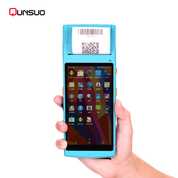Full screen Handheld Android pos PDA with printer