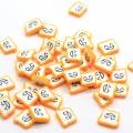 Pretty Yellow Smile Funny Faces 10mm Bread Square Polymer Clay Soft Nail Art Stickers 500g/bag Girls Women Nail Decors