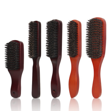 Wholesale Men's Beard Care Products: Durable Wood Handle Beard Brushes with Boar Bristles for Softening and Cleaning