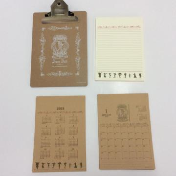 conjunto de papel de escritura de calendario retro occidental